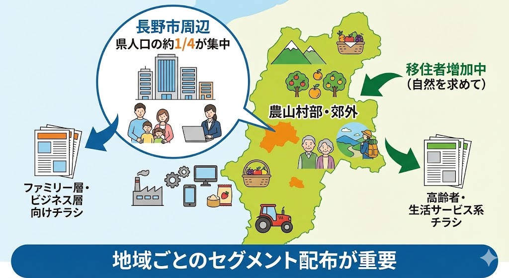 長野県のポスティングセグメント