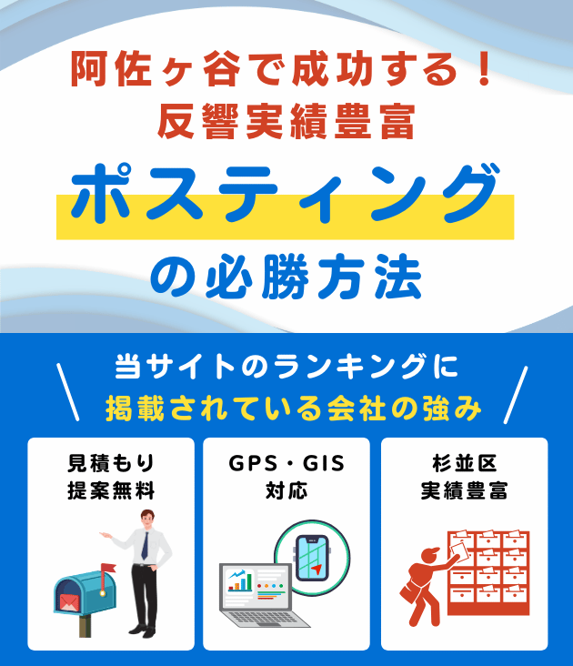阿佐ヶ谷の高評価ポスティング業者おすすめランキング