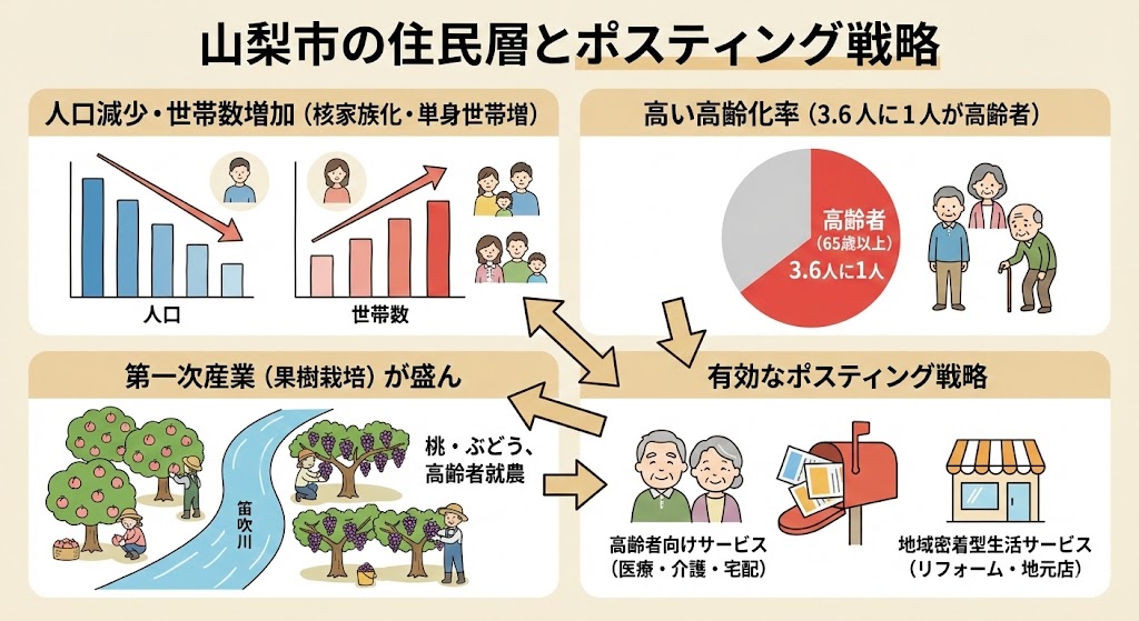 山梨市の住民層