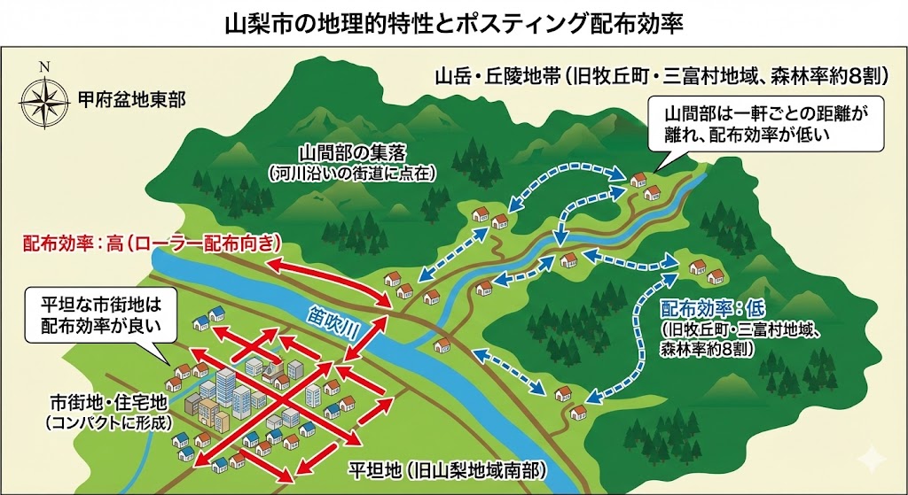 山梨市の地理的特性