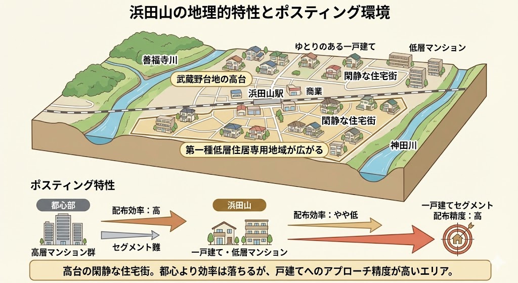 浜田山の地理的特性