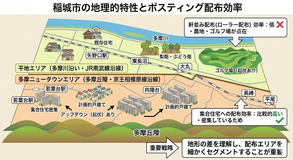 稲城市のポスティングにおける地理的特性