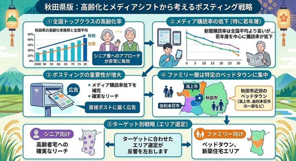 秋田県の住民層へのポスティングの仕方