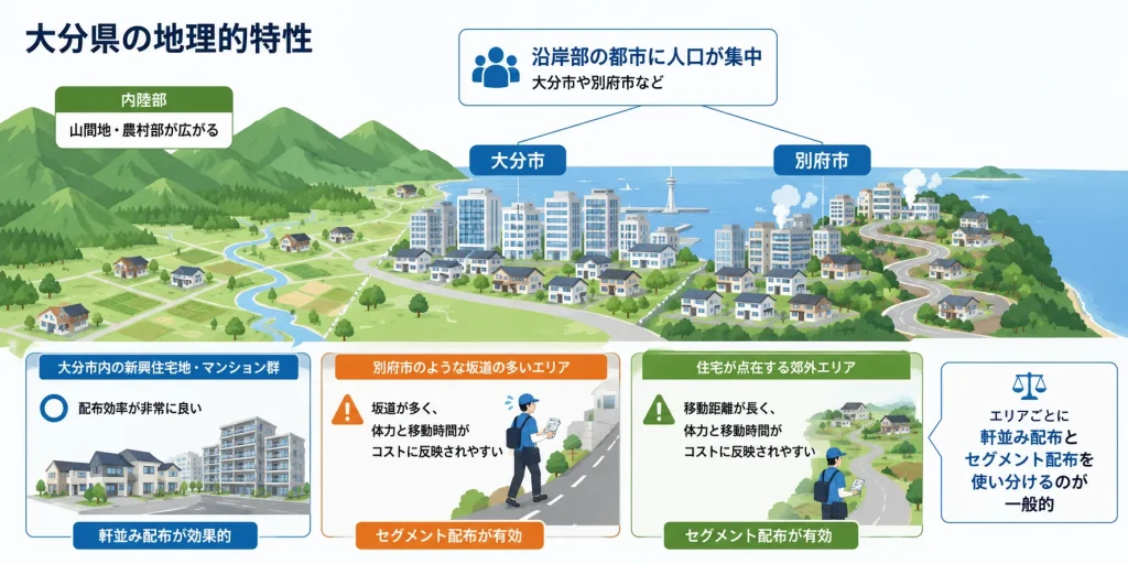 大分県のポスティングに関わる地理的特性