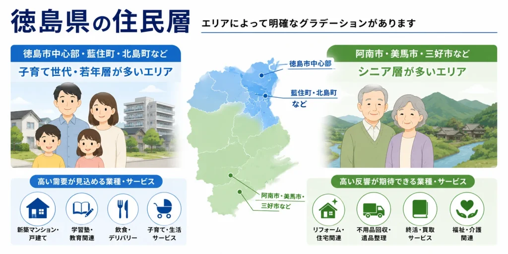 徳島県の住民層